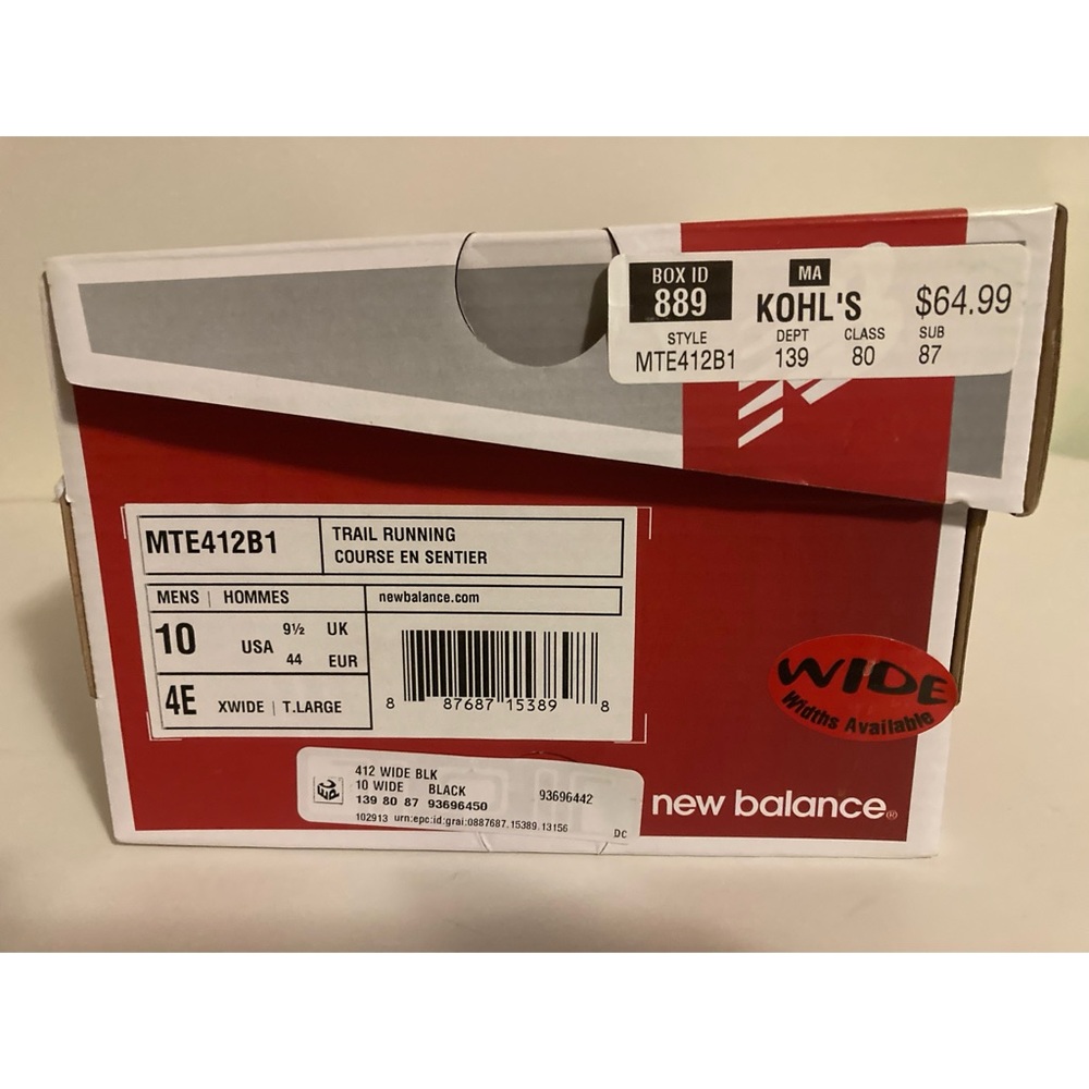 NWT Black New Balance Trail Running Sneaker Size 10 Wide - Picture 5 of 5